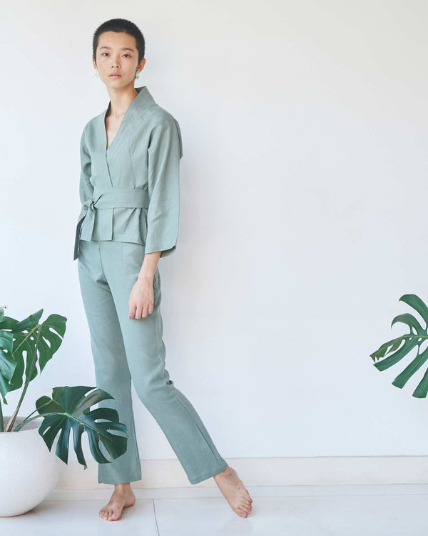 Mai Pant, Linen, Sage