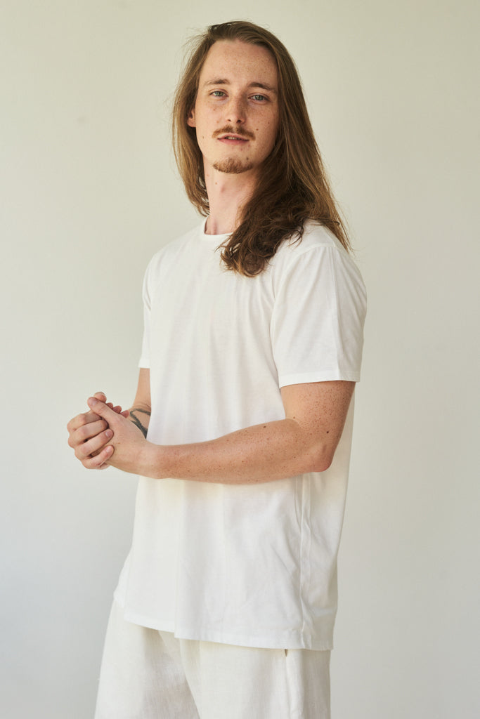 Kai Shirt, Bamboo, Pearl White