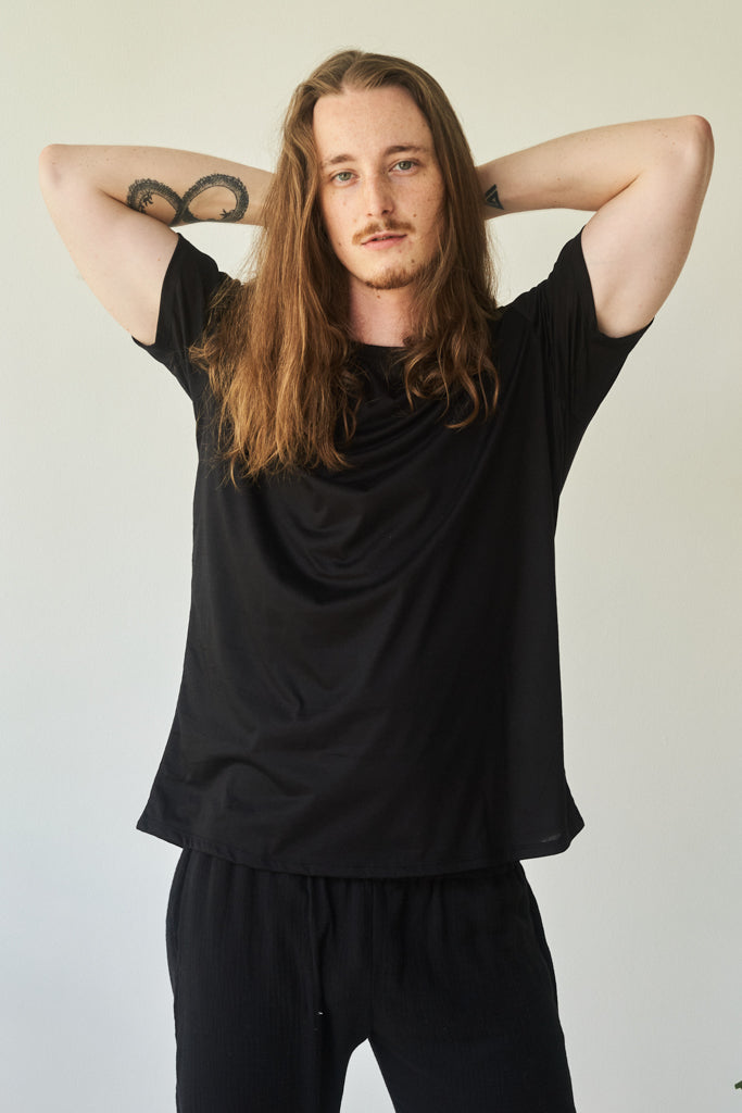 Kai Shirt, Bamboo, Black Onyx