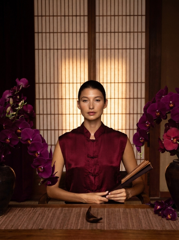 Lin Vest in Sacred Maroon