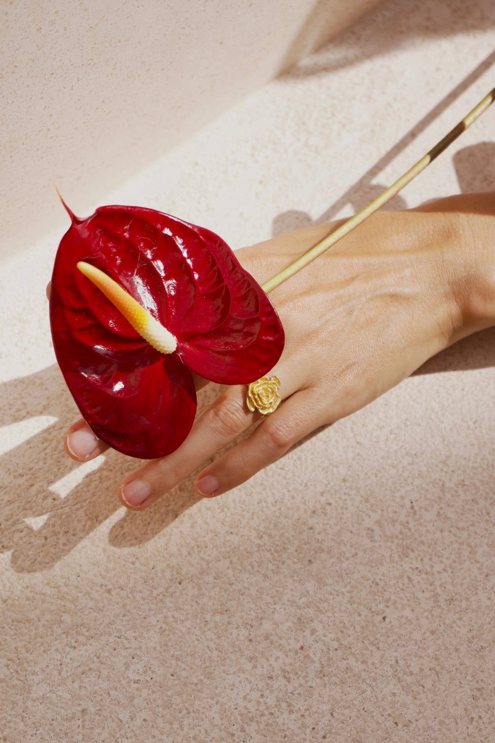 Rose of Magdalena Ring, 18K Gold Plated Sterling Silver, view 3