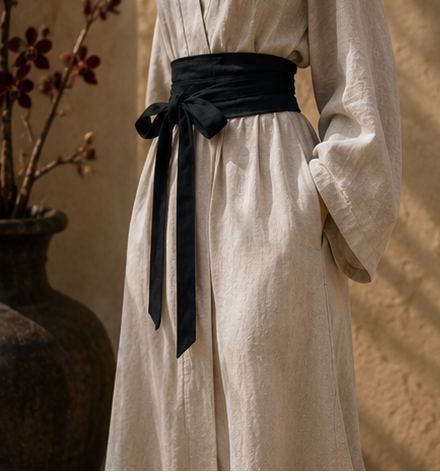 Obi Belt in Black Jade