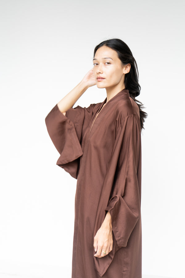 Nuwa Kimono, Premium Rayon, Brown