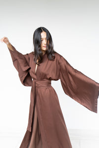 Nuwa Kimono, Premium Rayon, Brown, view 8