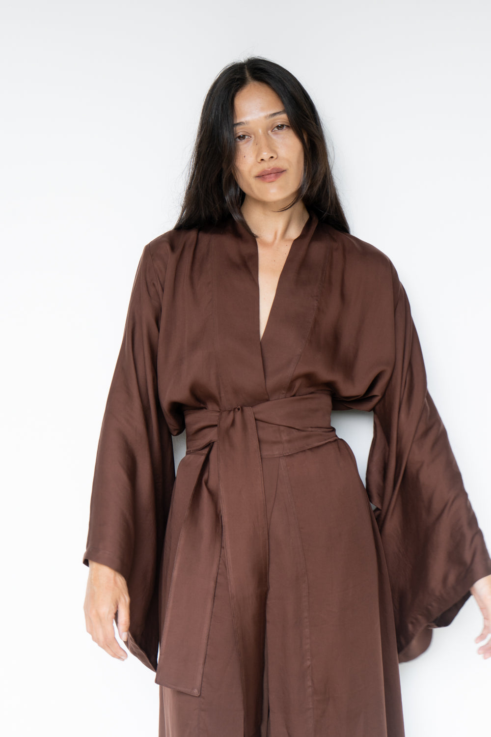 Nuwa Kimono, Premium Rayon, Brown, view 5