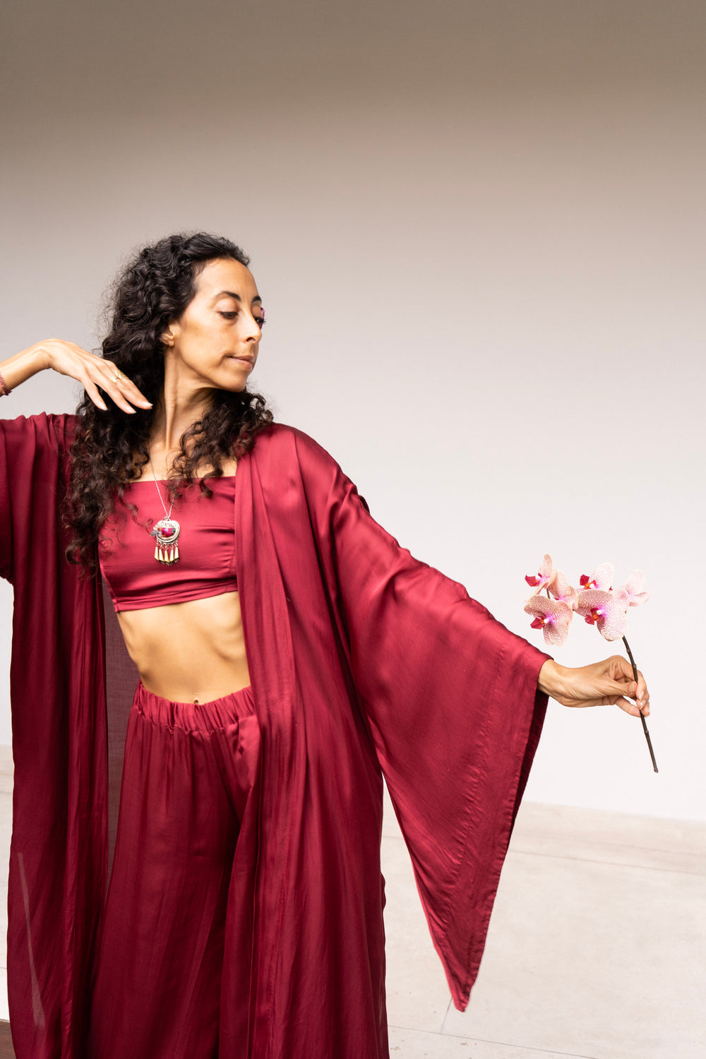Aset Kimono in Sacred Maroon