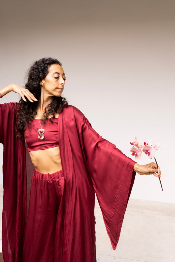 Ting Pant in Sacred Maroon