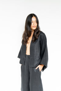 Makoto Pant, Linen, Black Onyx, view 5