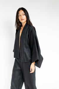 Makoto Kimono, Linen, Black Onyx, view 6
