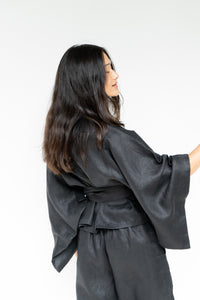 Makoto Pant, Linen, Black Onyx, view 3
