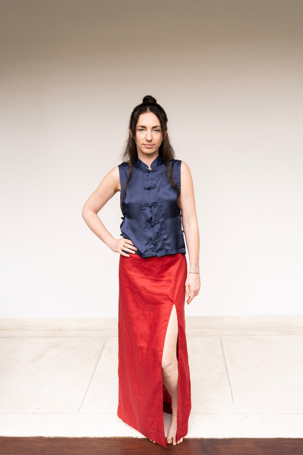 Makoto Skirt in Red Peony