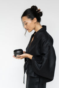Makoto Kimono, Linen, Black Onyx, view 7