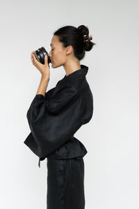 Makoto Kimono, Linen, Black Onyx, view 8
