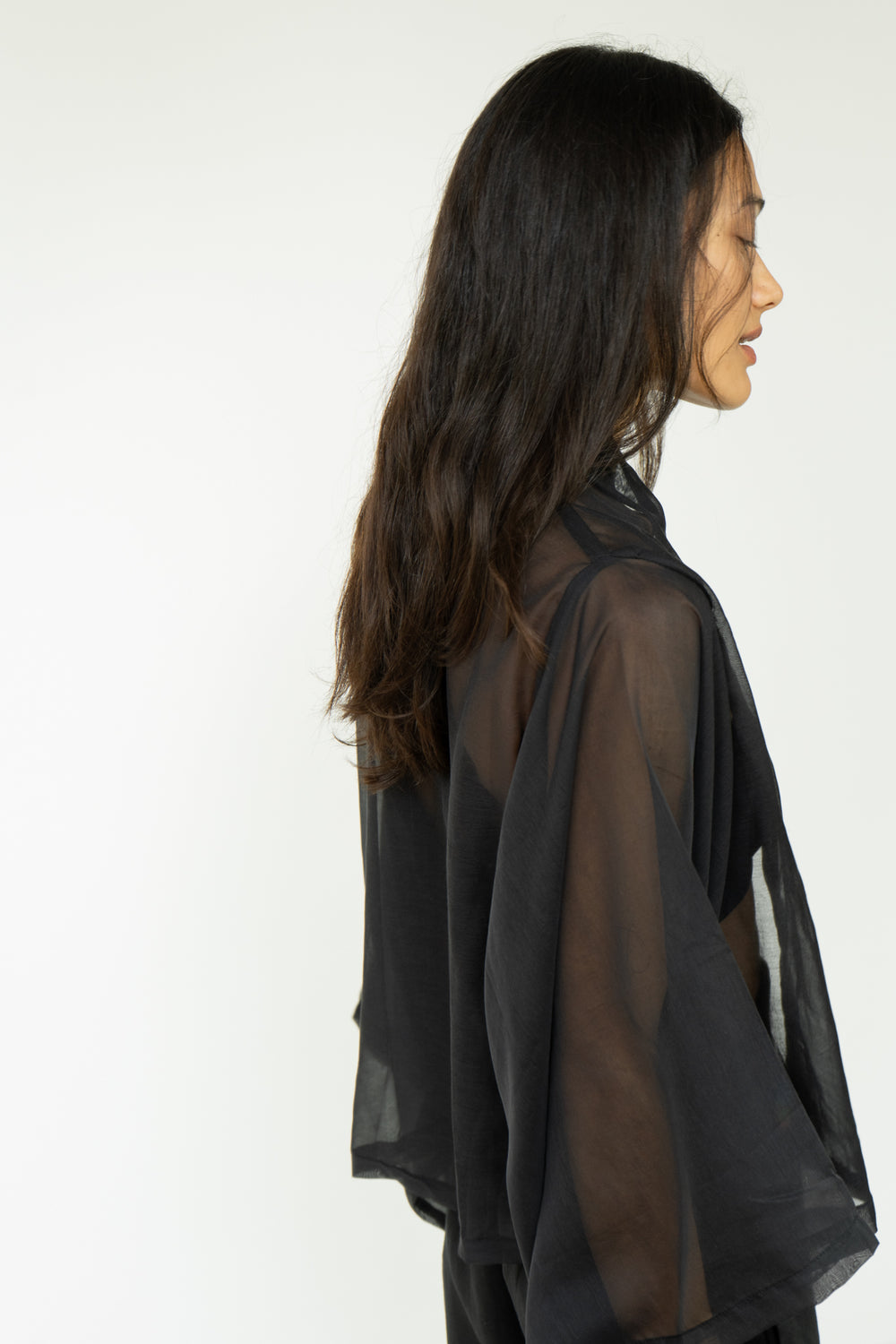 Makoto Kimono, Silk Cotton, Black Jade, view 4