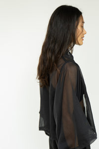 Makoto Kimono, Silk Cotton, Black Jade, view 4