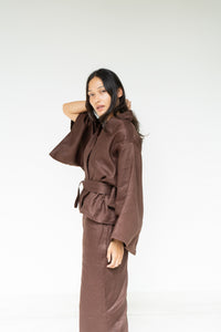 Makoto Pant, Linen, Dark Brown, view 5