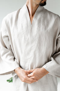 Dao Kimono, Linen, Natural Stone, view 5