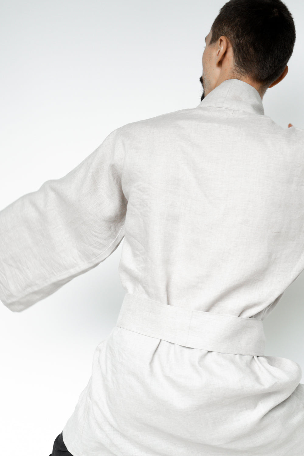 Dao Kimono, Linen, Natural Stone, view 2