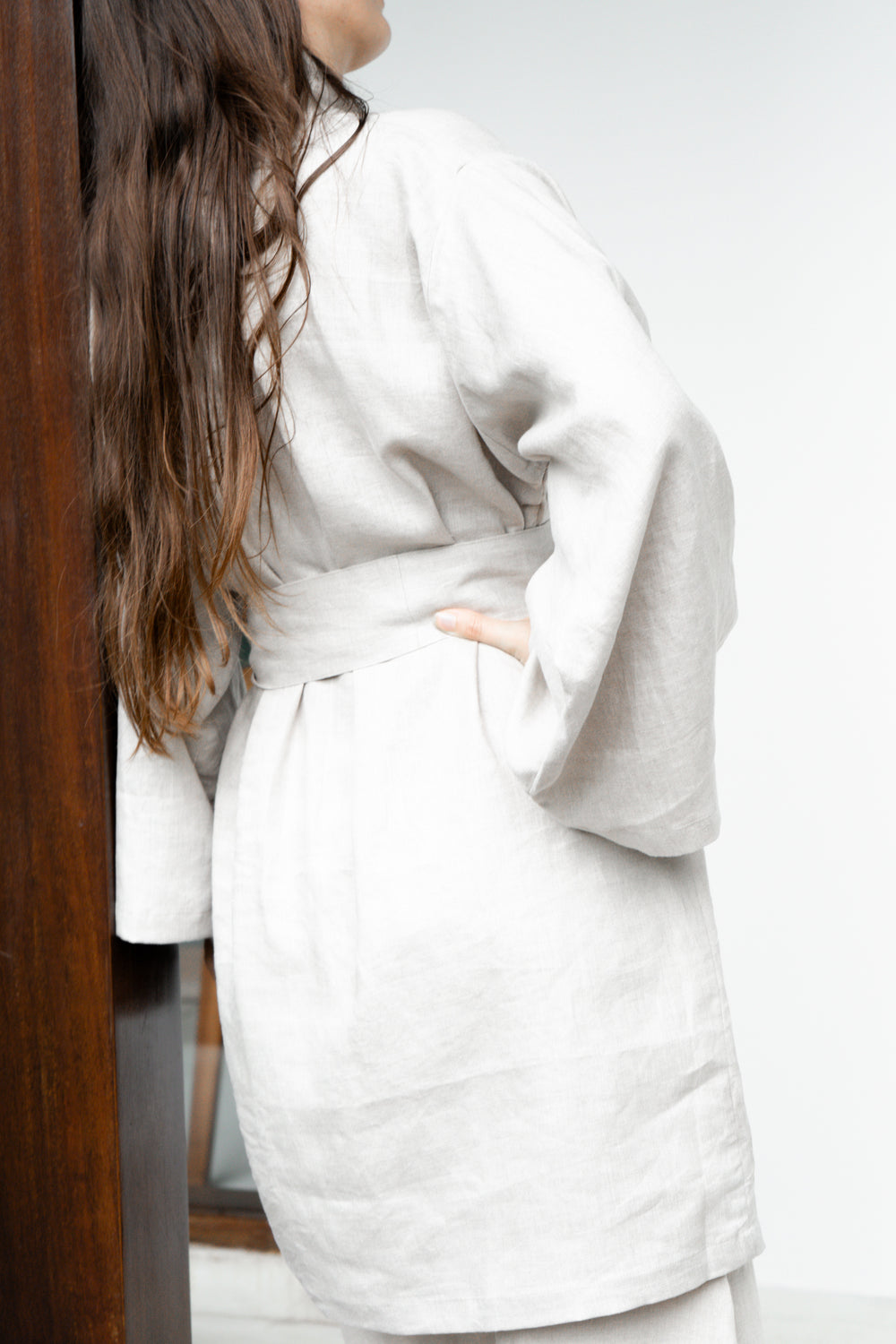 Dao Kimono, Linen, Natural Stone, view 3