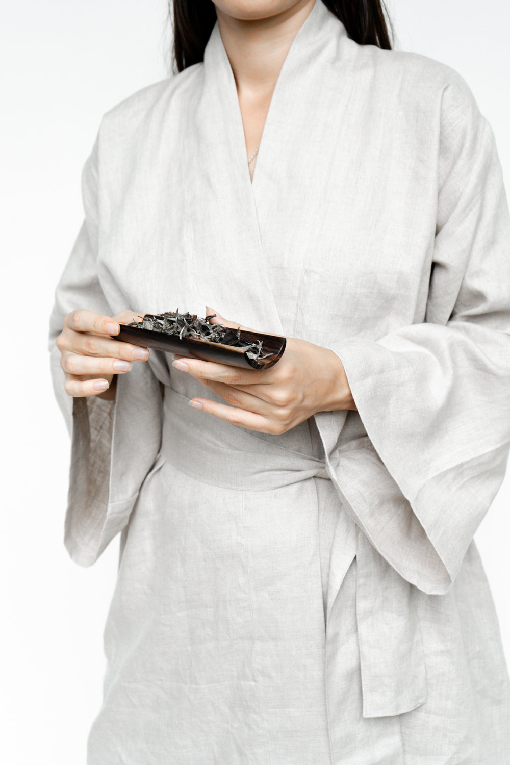 Dao Kimono, Linen, Natural Stone, view 4