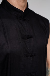 Jing Vest, Premium Rayon, Black Jade, view 7