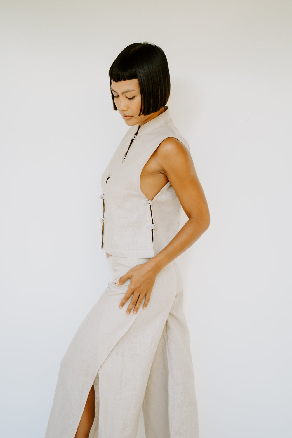 Yori Pant, Linen, Natural Linen, view 2