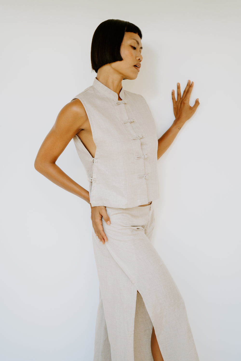 Lin Vest, Linen, Natural Linen, view 5