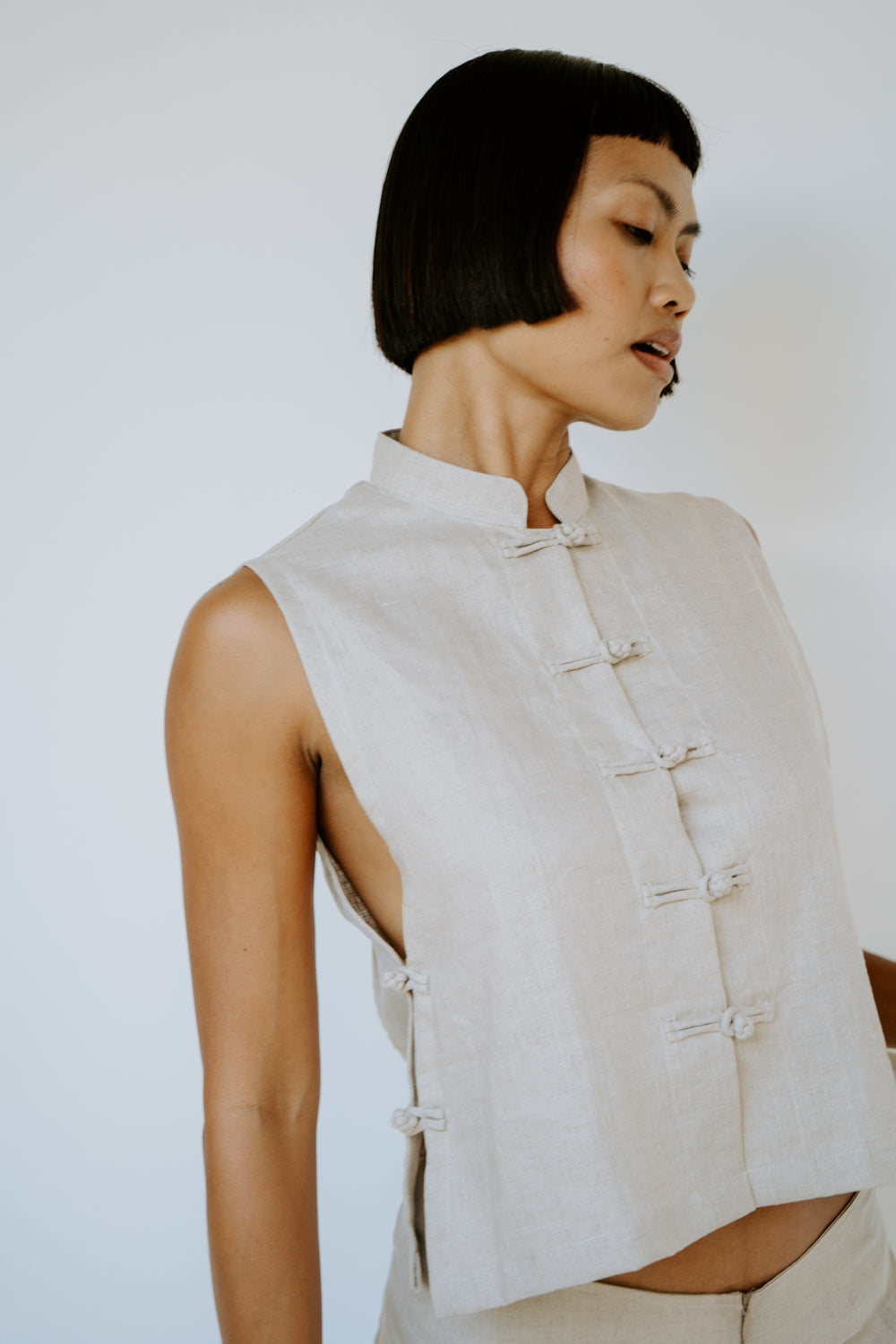 Lin Vest, Linen, Natural Linen, view 2