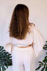 Makoto Pant, Linen, Pearl White, view 2