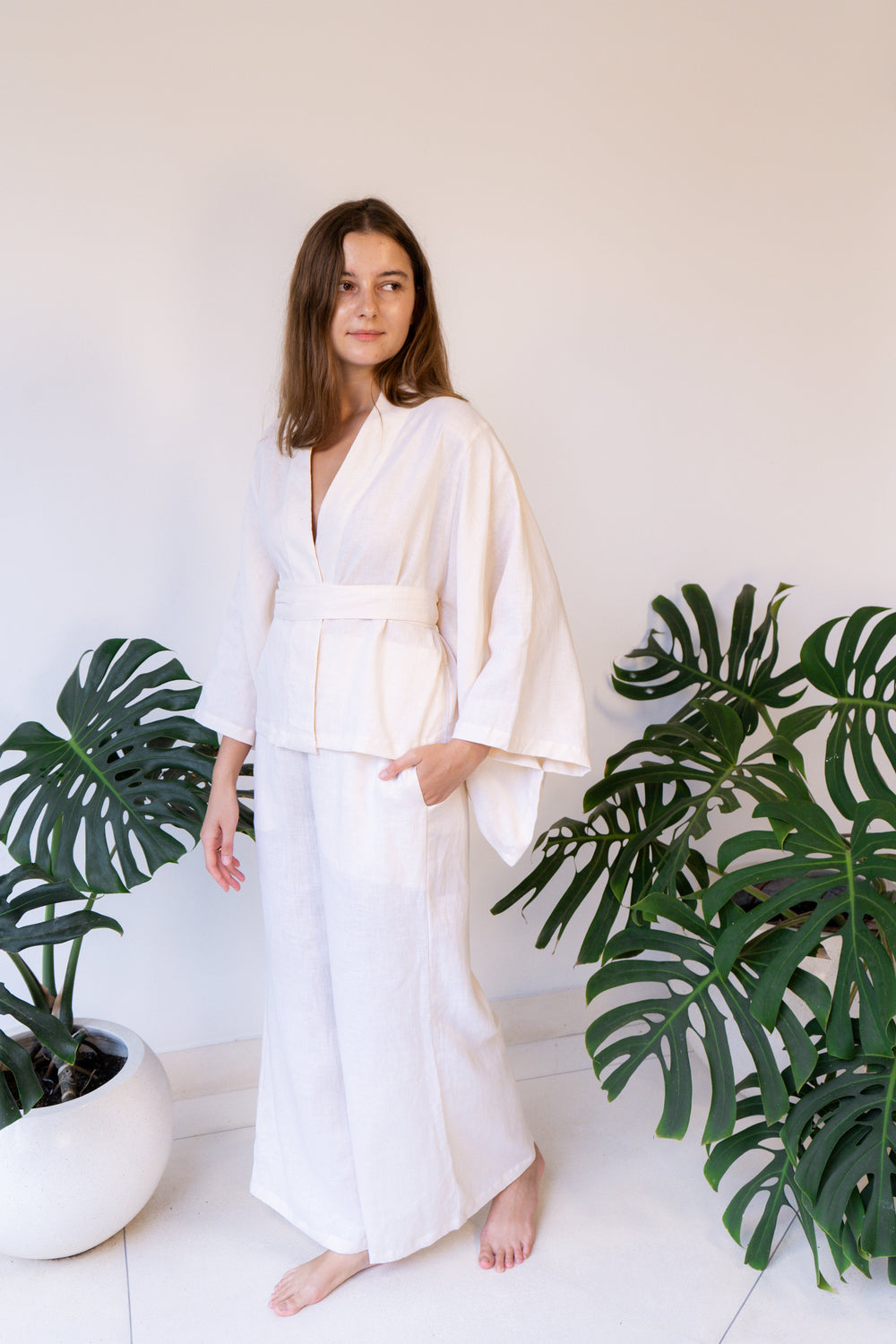 Makoto Pant, Linen, Pearl White, view 6