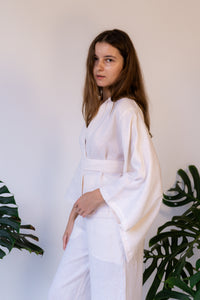 Makoto Kimono, Linen, Pearl, view 11