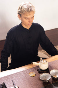 Jing Jacket, Linen, Black Jade with Stone, view 5