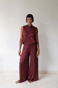 Ting Pants, Lyocell Silk, Autumn Plum, view 5