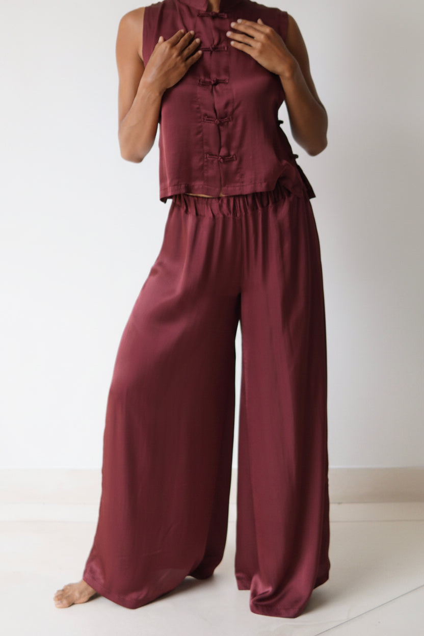 Ting Pants, Lyocell Silk, Autumn Plum, view 2