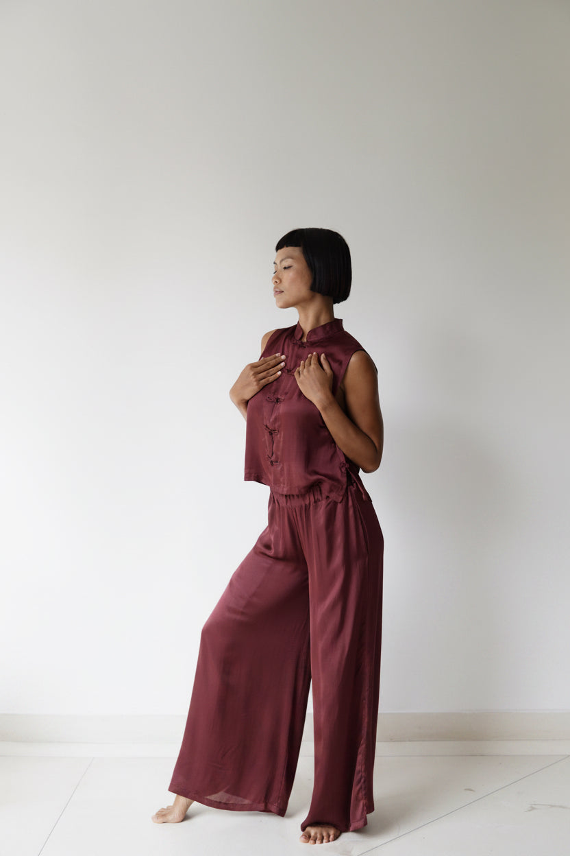 Ting Pants, Lyocell Silk, Autumn Plum, view 6