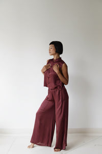 Ting Pants, Lyocell Silk, Autumn Plum, view 6