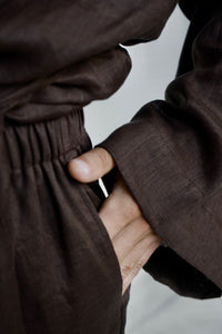 Shen Kimono, Linen, Wood Brown, view 2