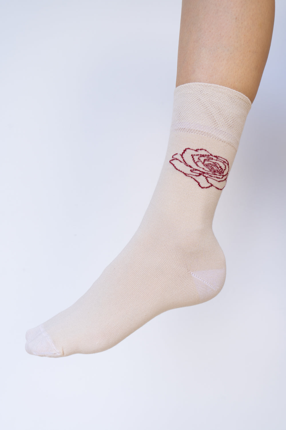 Rose Sock, Beige Sand Cotton, view 2