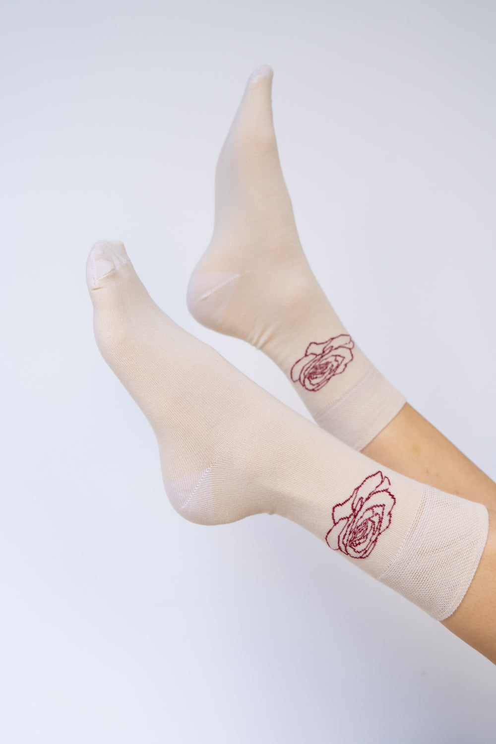 Rose Sock, Beige Sand Cotton