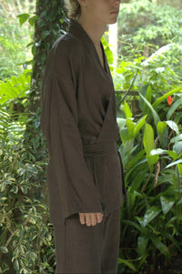 Shen Kimono, Linen, Wood Brown, view 6