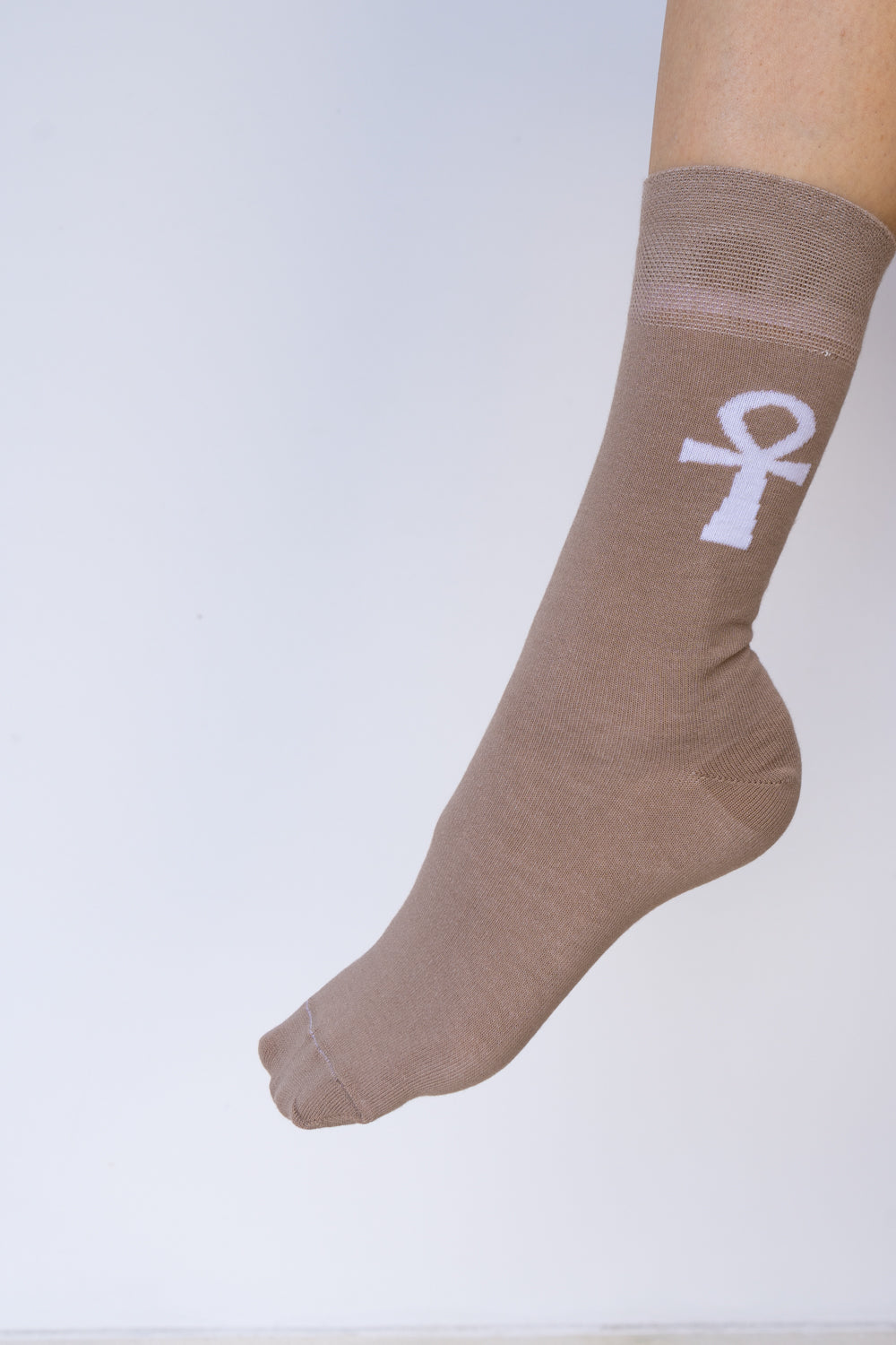 Ankh Sock, Sandstone Brown, Cotton, view 2