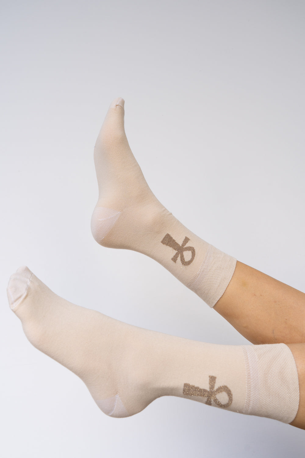 Ankh Sock, Beige Sand Cotton, view 2