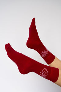 Rose Sock, Rose of Magdala, Cotton, view 4