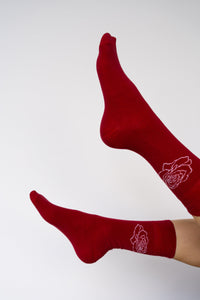 Rose Sock, Rose of Magdala, Cotton, view 5