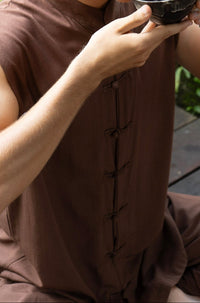Jing Vest, Premium Rayon, Earth Cacao, view 5