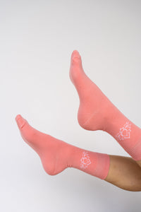 Lotus Sock, Peach Cotton, view 2