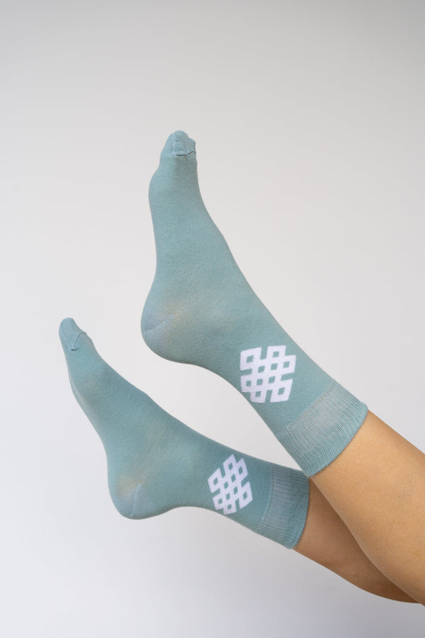 Infinity Symbol Socks, Sage Cotton