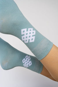 Infinity Symbol Socks, Sage Cotton, view 3