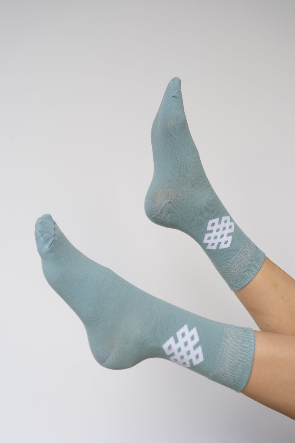 Infinity Symbol Socks, Sage Cotton, view 4