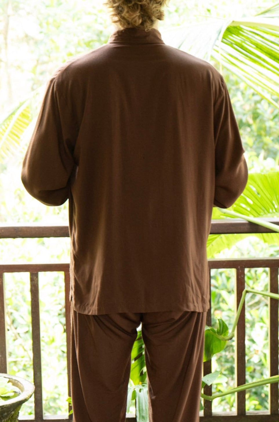 Jing Shirt, Premium Rayon, Earth Cacao, view 4